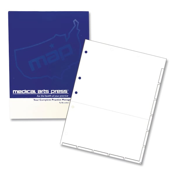 Medical Arts Press Large Tab Chart Divider Sheets, 7-Hole Punched, Letter, White, 250PK 20256 - main