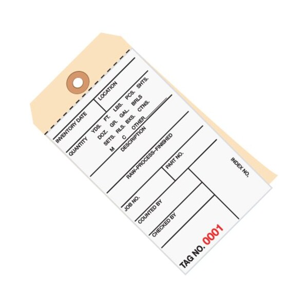 Box Packaging 2 Part Carbonless Inv. Tag 7000-7499 No 8 6-1/4L x 3-1/8W 500/Pk G15151 - main