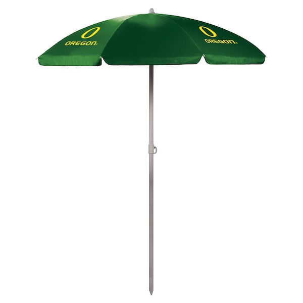 Picnic Time Family Of Brands NCAA Oregon Ducks Outdoor Canopy Sunshade Beach Umbrella 5.5' - Small Patio Umbrella 822-00-121-474-0 - main