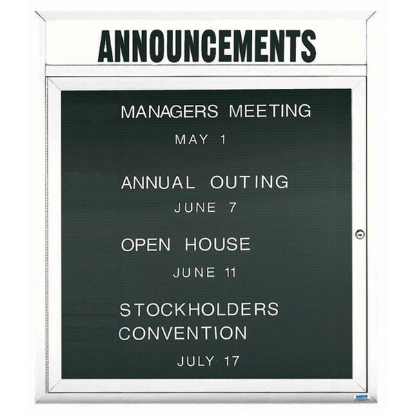 Aarco Outdoor Enclosed Directory w/ Al Frame Header, Powder Coated White, 36''Hx30''W OADC3630HW - main