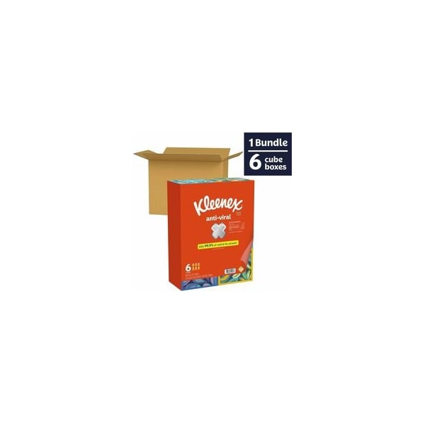 Kleenex Anti-viral Facial Tissue, 3 Ply, WhiteBox, 12PK 54506 - main