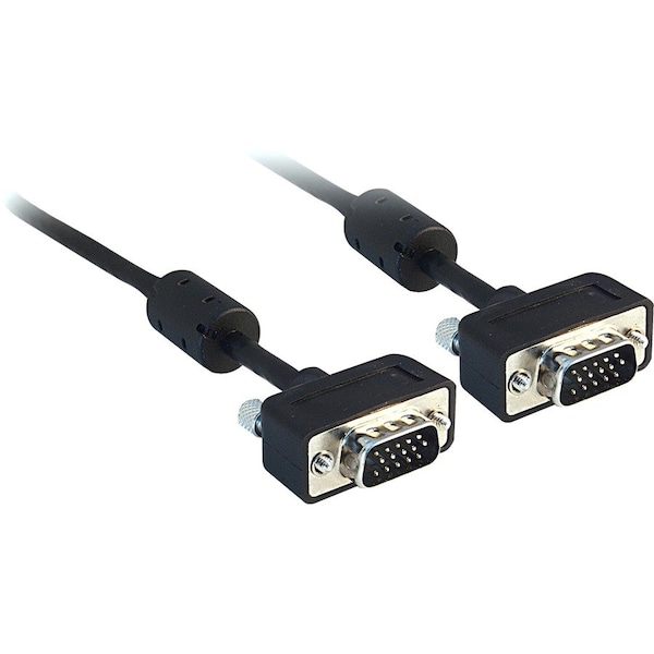 Cable Wholesale Slim SVGA Cable with Ferrites, Black, HD15 Male, Coaxial Construction, 32 AWG, 15 foot 10H1-11115 - main