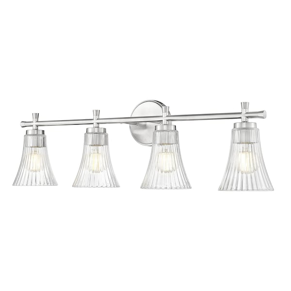 Z-Lite Belle 4-Light Vanity, 32 in W, Brushed Nickel 7519-4V-BN - main