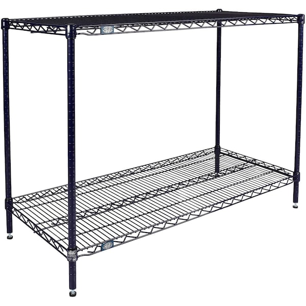 Global Industrial Nexel 2 Shelf, Nexelon Blue Wire Shelving Unit, Starter, 60"W x 21"D x 34"H B3151647 - main