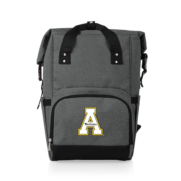 Picnic Time Family Of Brands NCAA App State Mountaineers On The Go Roll-Top Backpack CoolerHeathered Gray 616-00-105-796-0 - main