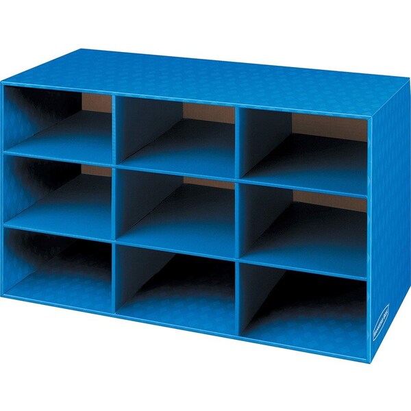 Fellowes Classroom Literature Sorter, 9 Compartments, 28 1/4 X 13 X 16, Blue 3380701 - main