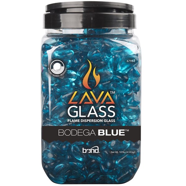 Bond Manufacturing Bond Manufacturing Bodega Blue Gloss Glass Fire Pit Lava Glass 67982 - main