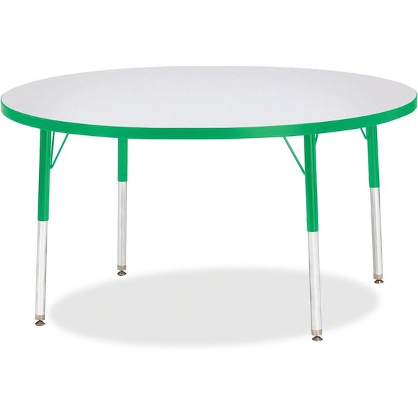 Jonti-Craft Berries Round Activity Table, 48 in. Diameter, A-height, Freckled Gray/Green/Gray 6433JCA119 - main