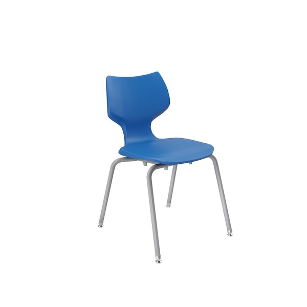 Flavors 18" A Stack Chair, Platinum Frame, Nylon Glide, Persian Blue 11849 - main