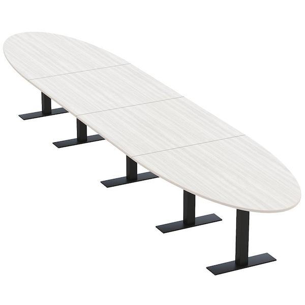 Skutchi Designs 18 Person Conference Table With Power Unit | 20' Oval Table | Harmony Series HAR-OVL-48X240-T.BK-U779-EBLK - main