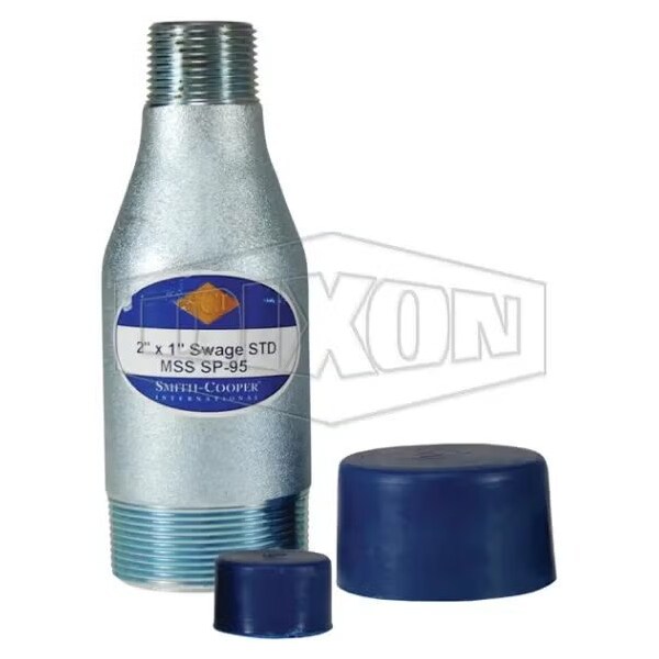 Dixon Swage Nipple with Blue Cap, 4 x 3 in x 9 in L MNPT, Wrought Carbon Steel, Zinc Plated, SCH 40/STD SW40-400300 - main