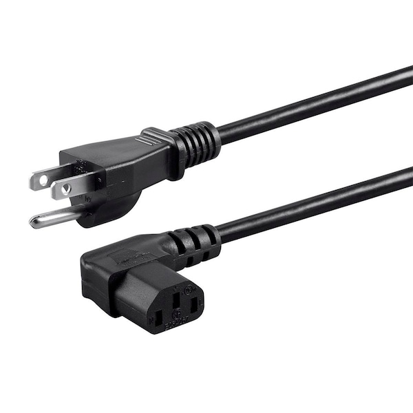 Monoprice Left Angle Power Cord - NEMA 5-15P to Left Angle IEC 60320 C13_ 18AWG_ 27312 - main
