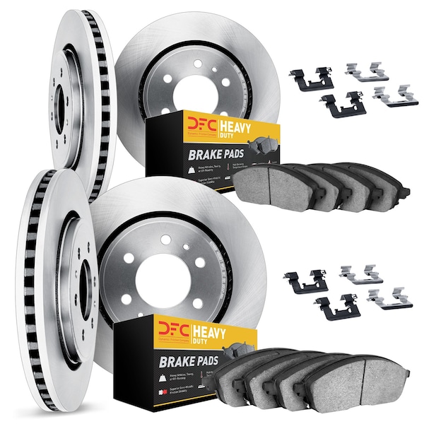 Dynamic Friction Co DFC Brake Rotor- Heavy Duty Brake Pad includes Hardware 6214-48040 - main