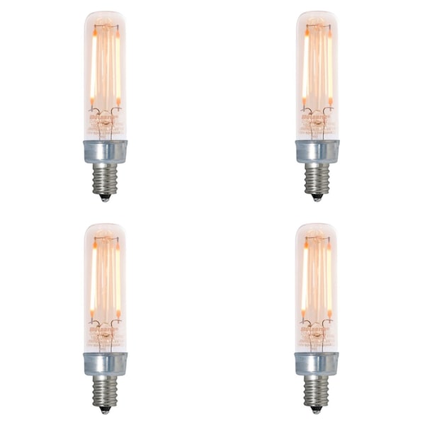 Bulbrite 25W Amber Light T6 Dimmable (E12) Candelabra Screw Base LED Filament Bulb Antigue thread, 2100K, 4PK 861408 - main