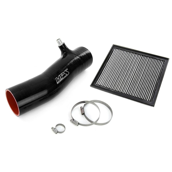 Hps Performance Silicone Air Intake Kit with Drop in Air Filter, Black, 827-723WB - main