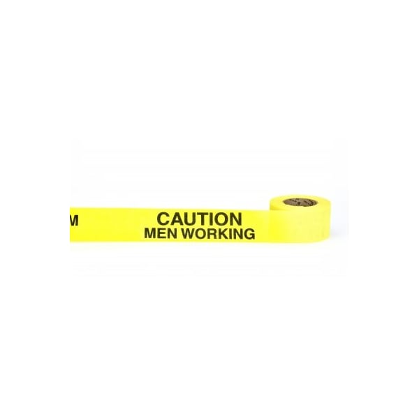 Mutual Industries REPULPABLE TAPE 3in CAUTION MEN WORKING OVERHEAD, 20PK 17771-45-3000 - main
