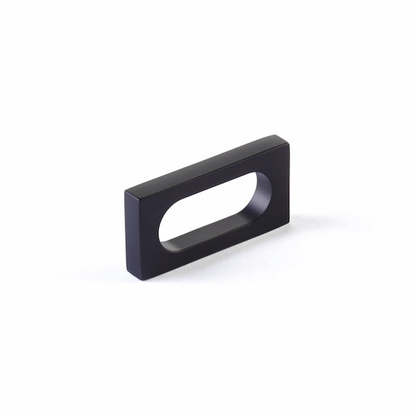 Schaub 2-3/8in Cafe Modern Oval Slot Cabinet Pull with 2in Center to Center Matte Black Finish 10031-MB - main