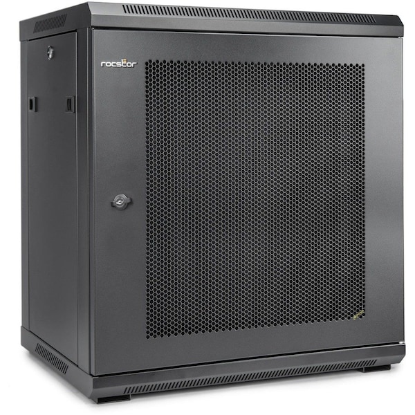 Rocstor SOLIDRACK 12U WALL MOUNT RACK VENTED ENCLOSURE-ASSEMBLED -BLACK Y10E006-B1 - main