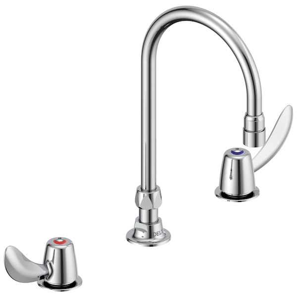 Delta Commercial 23C6 Two Handle Widespread Bathroom Faucet With Gooseneck Spout - Less Pop-Up In Chrome 23C622-R4 - main