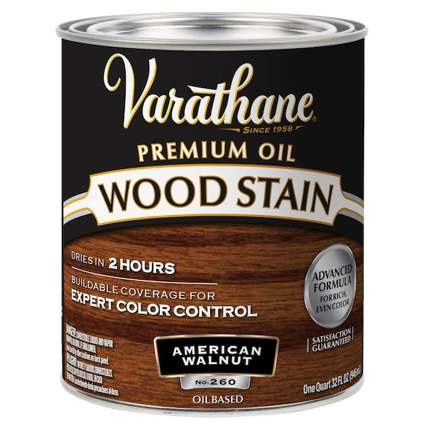 Varathane Premium Wood Stain, Oil Based, American Walnut, 1 Quart 211727H - main