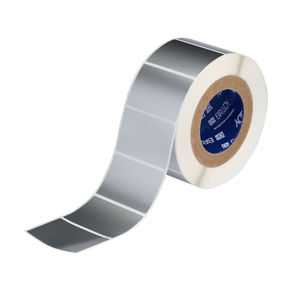 Brady Weather Resistant Polyester Outdoor Labels 2 in H x 3 in W Silver 1000/RL THT-19-8591-1-SL - main