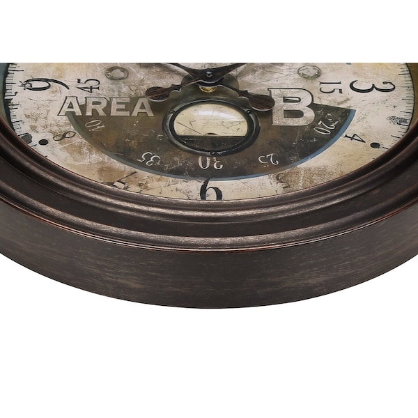 Monarch Specialties Clocks, 18'' Round, Wall Clock, Antique Brown, Traditional I 9090 - main