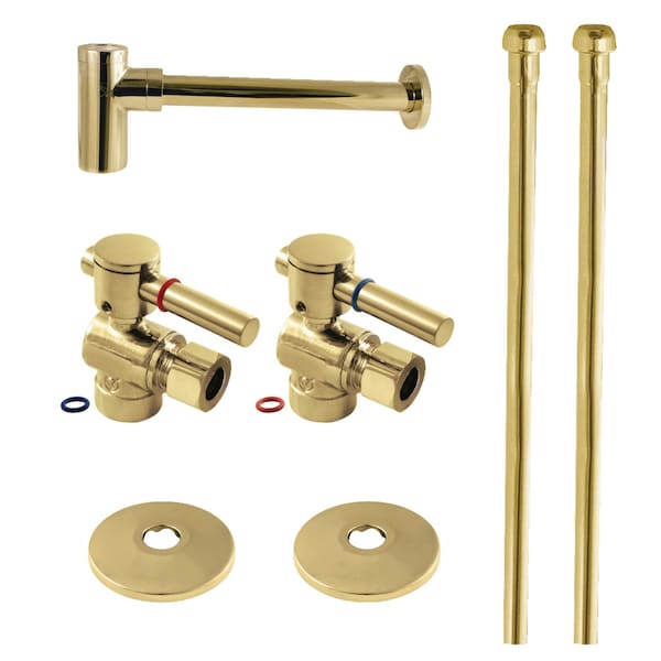 Kingston Brass Plumbing Sink Trim Kit with Bottle Trap, Polished Brass CC43202DLLKB30 - main
