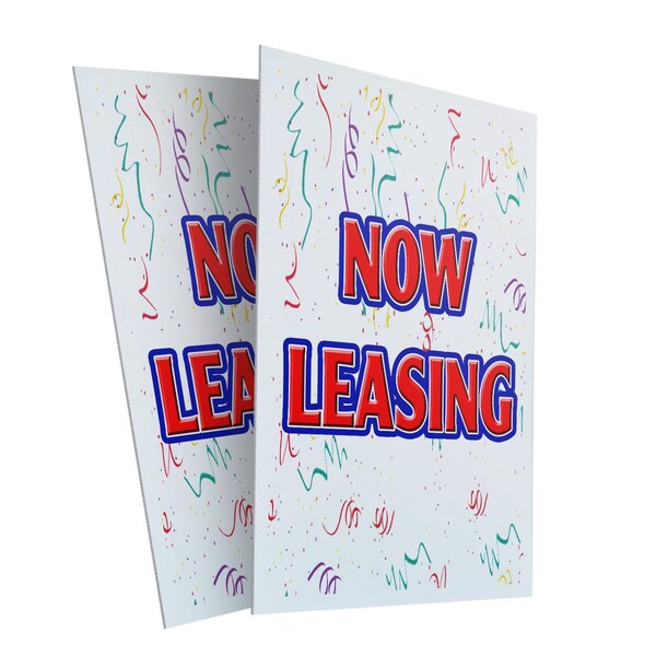 Signmission Now Leasing, Plastic Signs Only 24 Inch x 36 Inch, Corrugated Plastic, 2PK CSB-2436-2PACK-Now Leasing - main