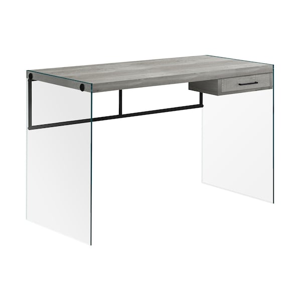 Homeroots 48" Gray and Clear Computer Desk 333542 - main