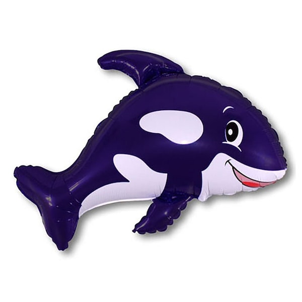 Loonballoon Ocean Ballons, 35. inch FRIENDLY WHALE - BLACK LOON-LAB-LAB231-FM - main