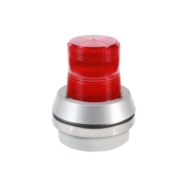 Edwards Signaling Flashing Light with Horn, Red Lens, Silver Base, Incandescent, 120V AC, 65 FPM, 6 in Dia. 51R-N5-40W - main
