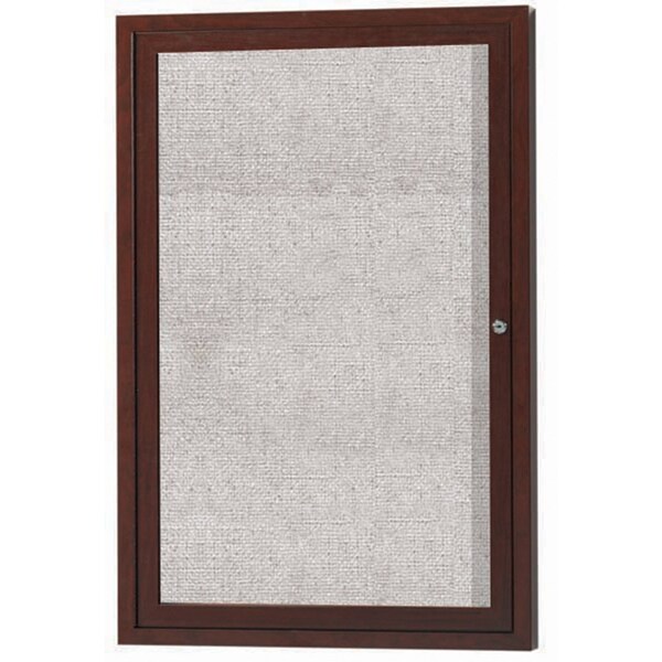 Aarco Outdoor Enclosed Bulletin Board w/ Al Wood Look Finish, Walnut Wood Look, 24''Hx18''W ODCCWW2418R - main