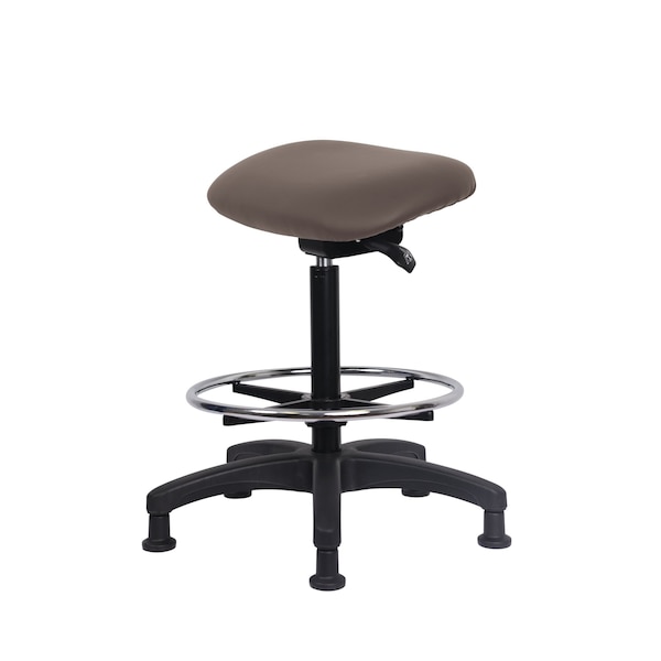 Blue Ridge Ergonomics Vinyl Sit-Stand - Standing Height with Chrome Foot Ring Stationary Glides in Taupe Trailblazer Vinyl VSTSS-RG-CF-RG-8584 - main
