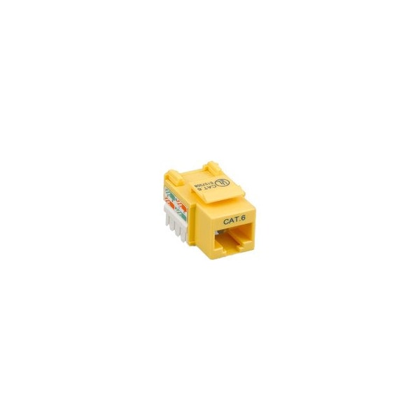 Cable Wholesale Cat6 Keystone Jack, Yellow, RJ45 Female to 110 Punch Down 326-121YL - main