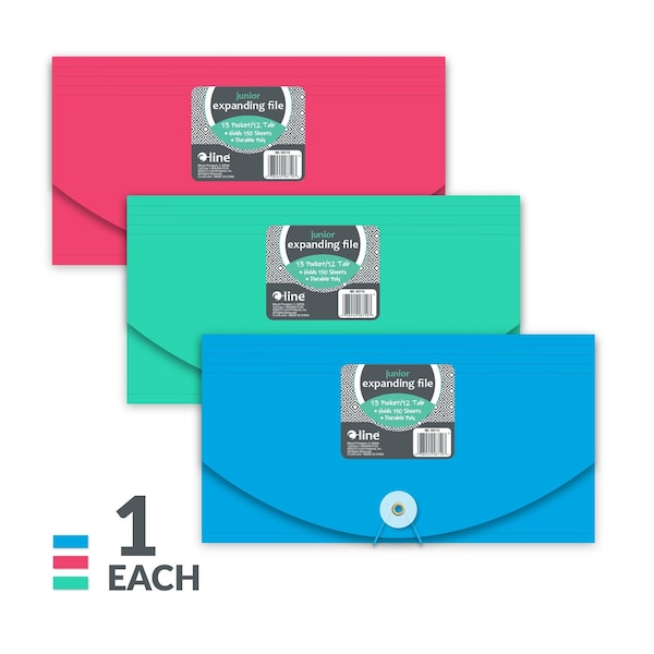 C-Line Products 5" x 10" Assorted 13-Pocket Junior Size Expanding File, 12EA/DS 58710-DS - main