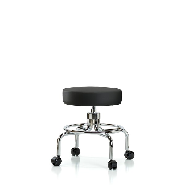 Blue Ridge Ergonomics Screw-Lift Stool, Vinyl, CR, Casters, Blk BR-VSLMD-CR-RC-8540 - main
