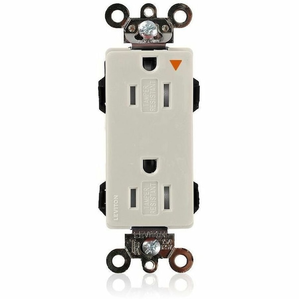 Leviton Industrial Grade Decora Receptacle, 15 Amp, 125 Volt MT162-IGT - main
