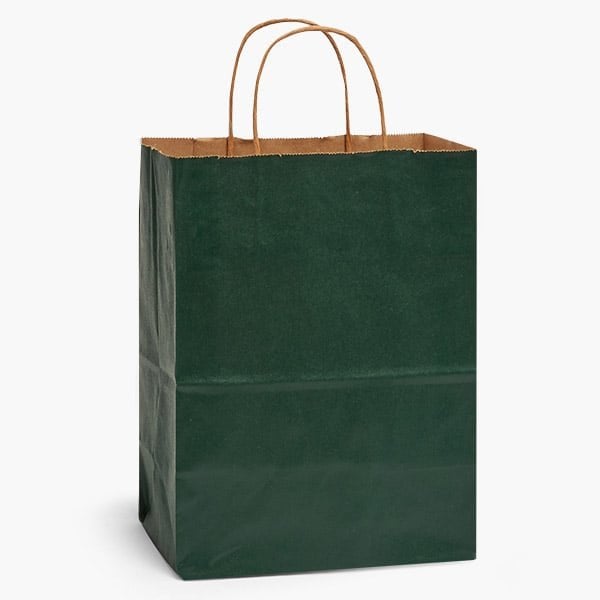 Nashville Wraps Hunter Green Recycled Kraft Bags, Cub 8x4.75x10.5in, 25PK 24CTHU - main