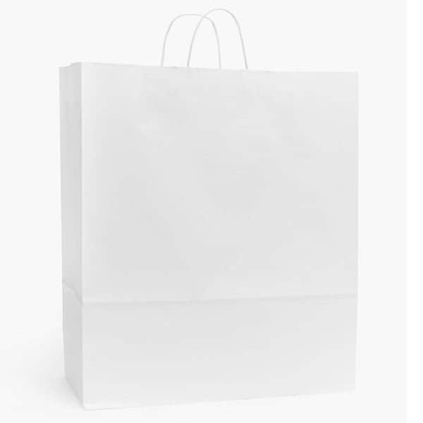 Nashville Wraps White Kraft Paper Shopping Bags, Queen 16x6x19in, 200PK DOWH - main