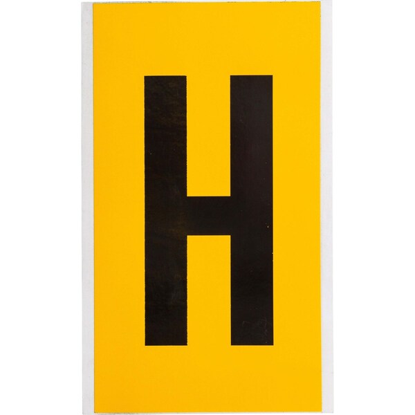 Brady Outdoor Vinyl 6 in Black on Yellow Letters H Card 1570-H - main