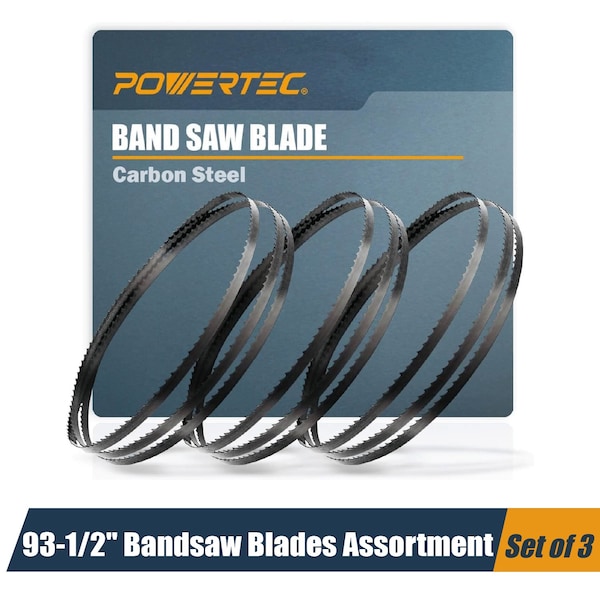 Powertec 93-1/2" High Carbon Steel Band Saw Blades for Craftsman 22432, 9HT2433N 9HT23331N 12" Bandsaw 13623 - main