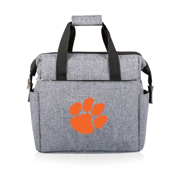 Picnic Time Family Of Brands NCAA Clemson Tigers On The Go Lunch Bag Cooler - Soft Cooler Lunch Box, Heathered Gray 510-00-105-104-0 - main