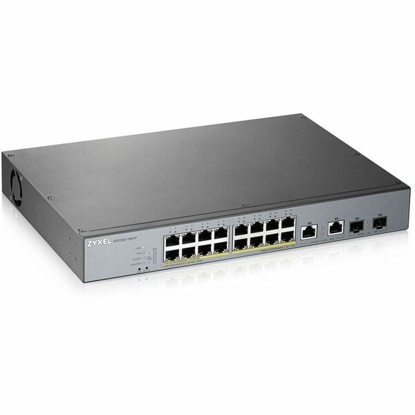 Zyxel 16-Port Gigabit PoE+ L2 Web Managed Switch 250W w/2 SFP Uplink w/1Y Nebula Included GS1350-18HP - main