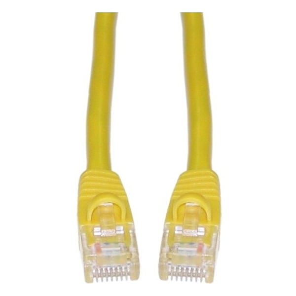 Cable Wholesale Cat5e Yellow Copper Ethernet Patch Cable, Snagless/Molded Boot, POE Compliant, 20 foot 10X6-08120 - main