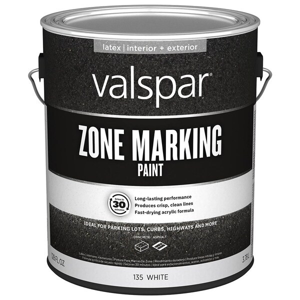 Valspar 1 Gal Valspar Paint 135 White Zone Marking Paint Acrylic Water-Based Paint for Traffic or Zone 287 - main