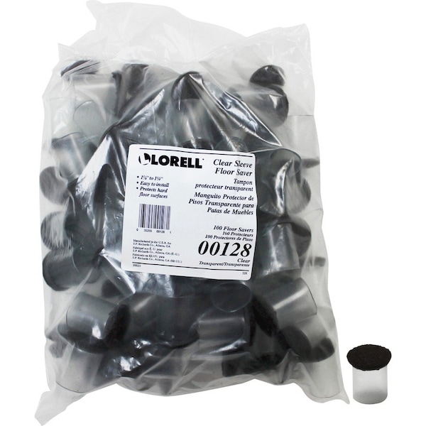 Lorell Clear Sleeve Floor Protectors, Clear, Transparent, 1 1/8", PK100 00128 - main
