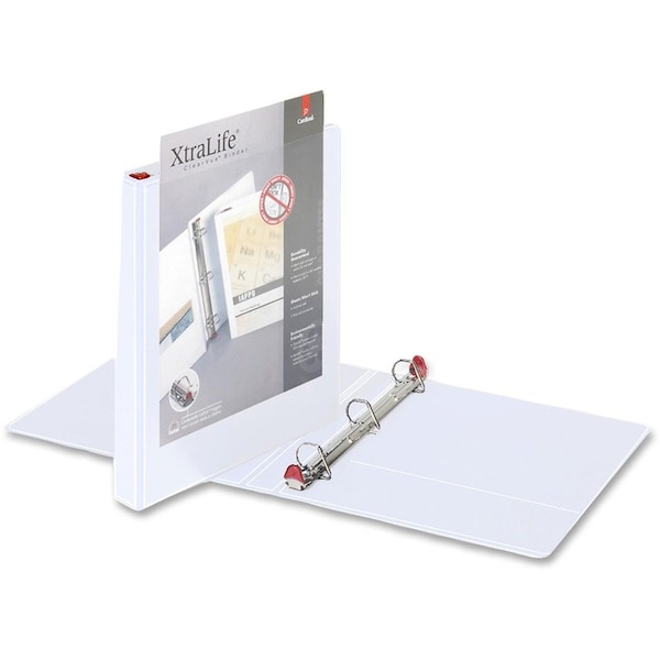 Cardinal Brands Cardinal XtraLife ClearVue Non-Stick Locking Slant-D Ring Binder, 1in, White 26300 - main