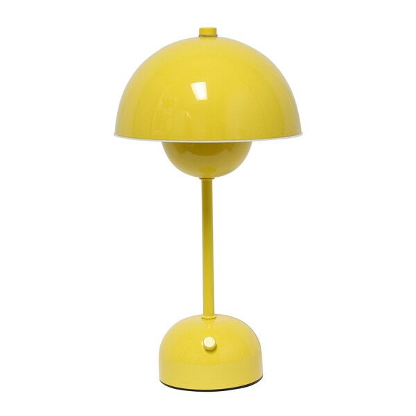 Homeroots 12" Yellow Metal Table Lamp 646278 - main