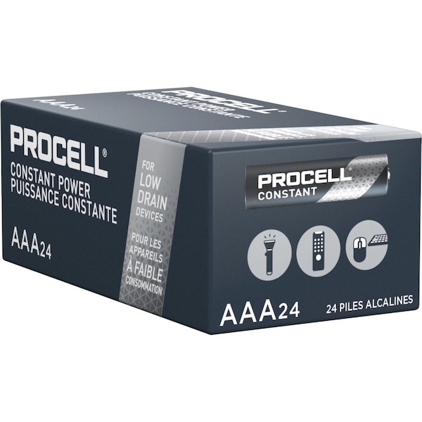 Duracell Procell Constant AAA Alkaline Battery, 1.5V DC, PK24 PC2400BKD - main