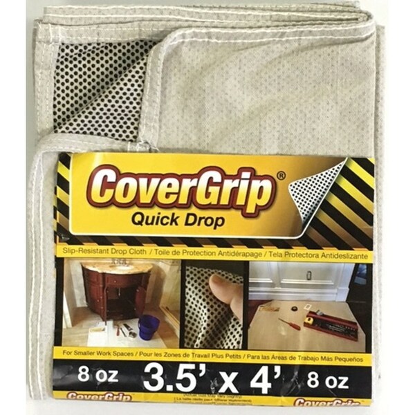 Covergrip Drop Cloth, 4 ft L, 3-1/2 ft W, Rubber 35408 - main